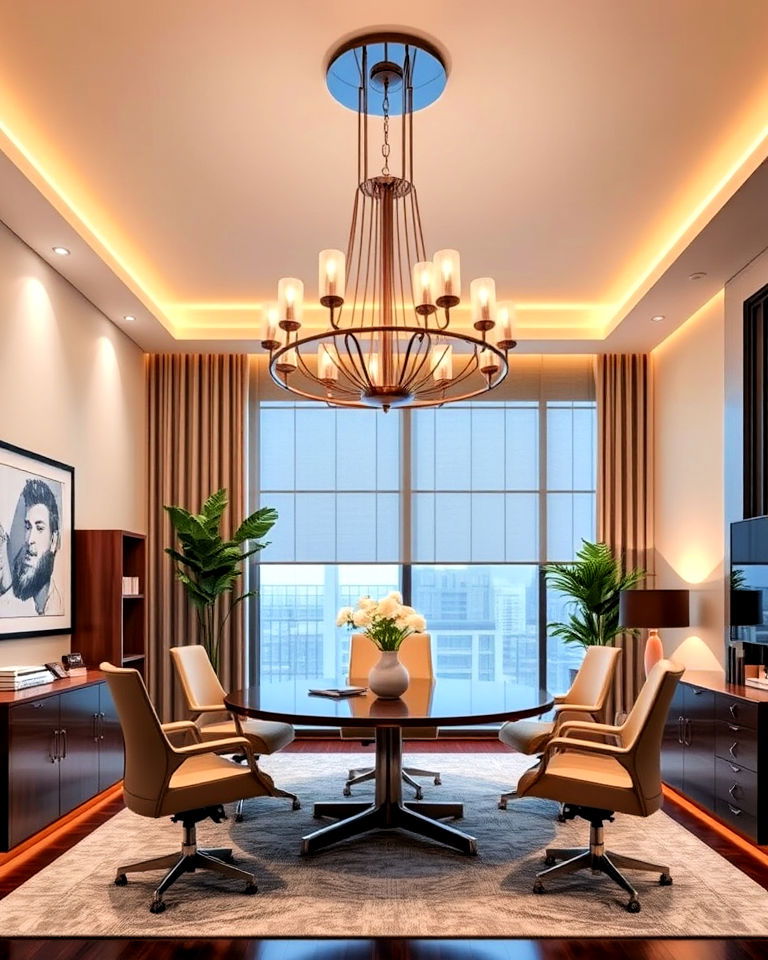 ceo office luxe lighting features - 25 Ceo Office Design Ideas
