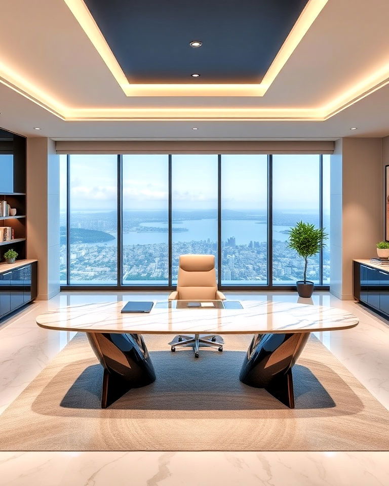 ceos office statement desk design - 25 Ceo Office Design Ideas