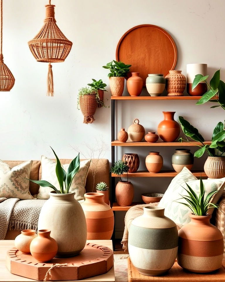 ceramic and terracotta accents for bohemian interiors - 25 Bohemian Eclectic Interior Design Ideas