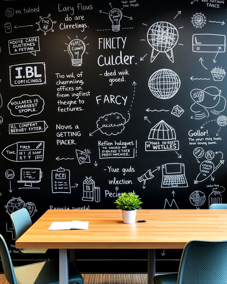 chalkboard style office murals - 30 Office Wall Murals