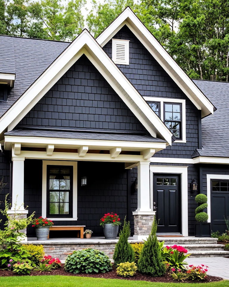 charcoal black siding for high contrast exteriors - 30 House Siding Colors