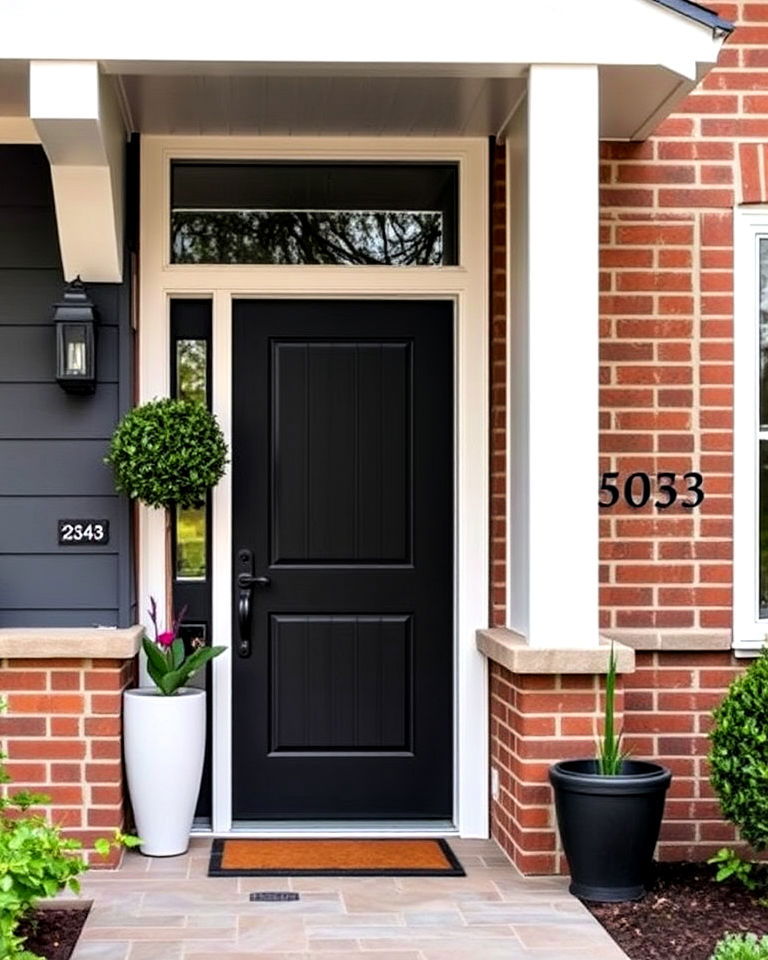 charcoal gray front door - 25 Mid Century Front Door Colors