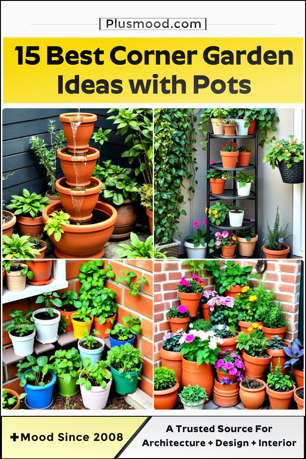 charming corner garden ideas with pots