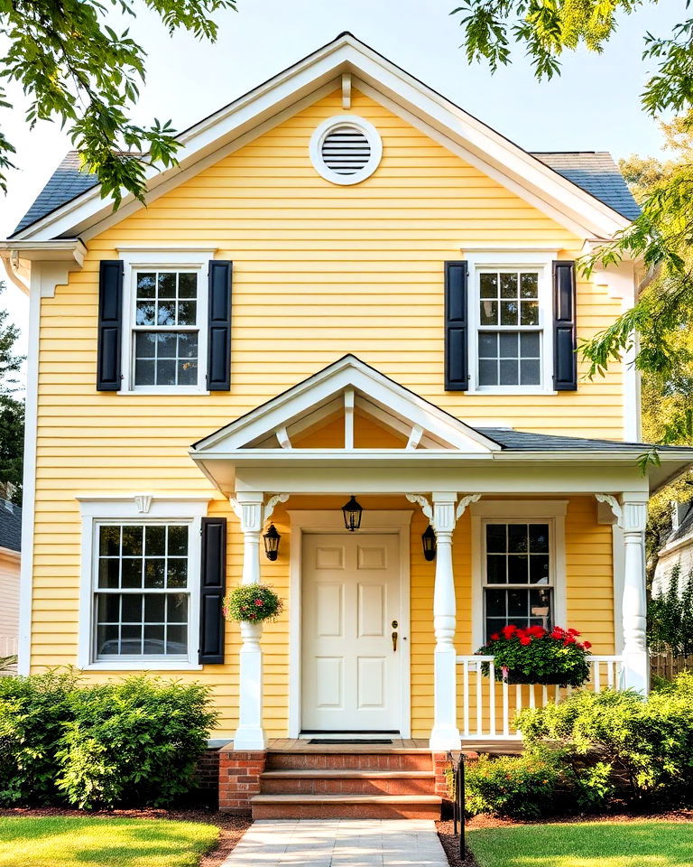 charming pale yellow siding with white trim - 30 House Siding Colors