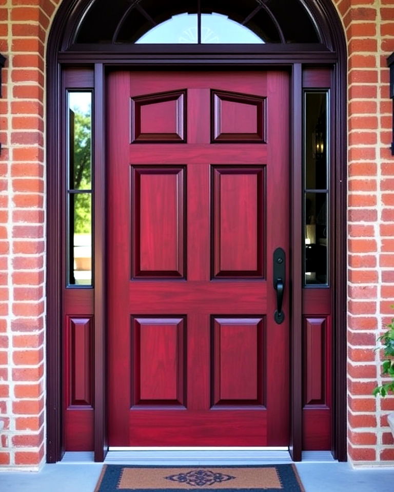 cherry wood appeal front door - 20 Stained Front Door Ideas
