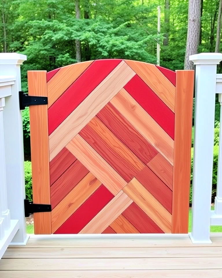 chevron pattern deck gate - 25 Deck Gate Ideas