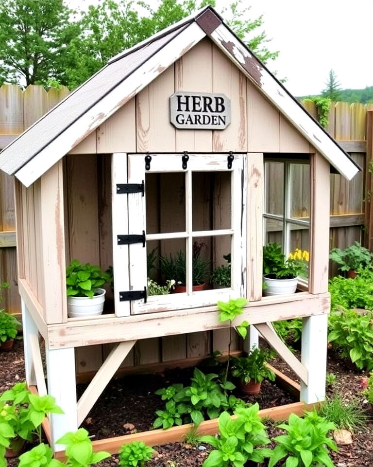 chicken coop herb farmhouse garden - 15 Farmhouse Garden Ideas