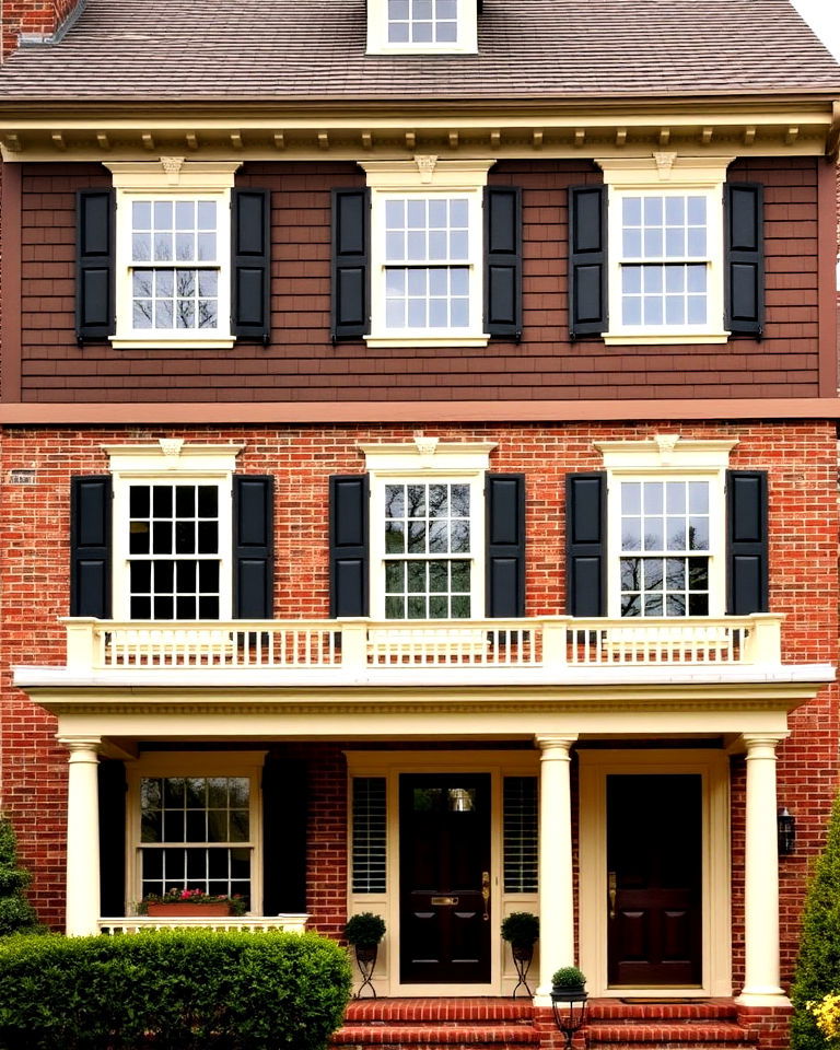 chocolate brown exterior with red brick accents - 15 Chocolate Brown House Exterior Design Ideas