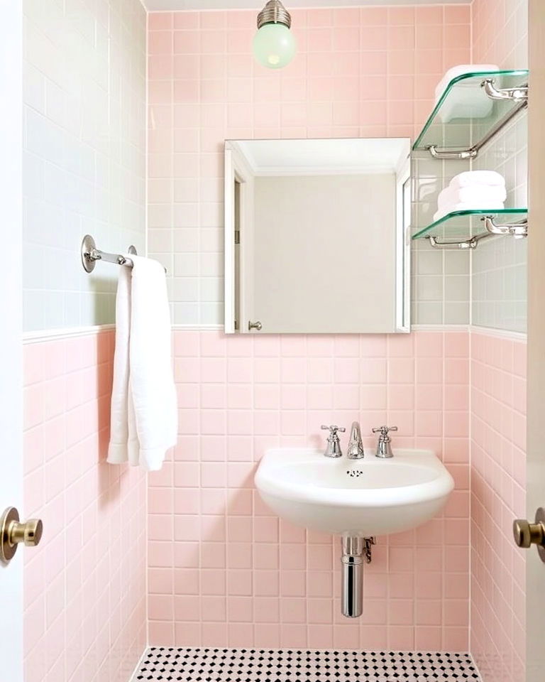 chrome fixtures and glass accessories - 15 1960s Bathroom Ideas