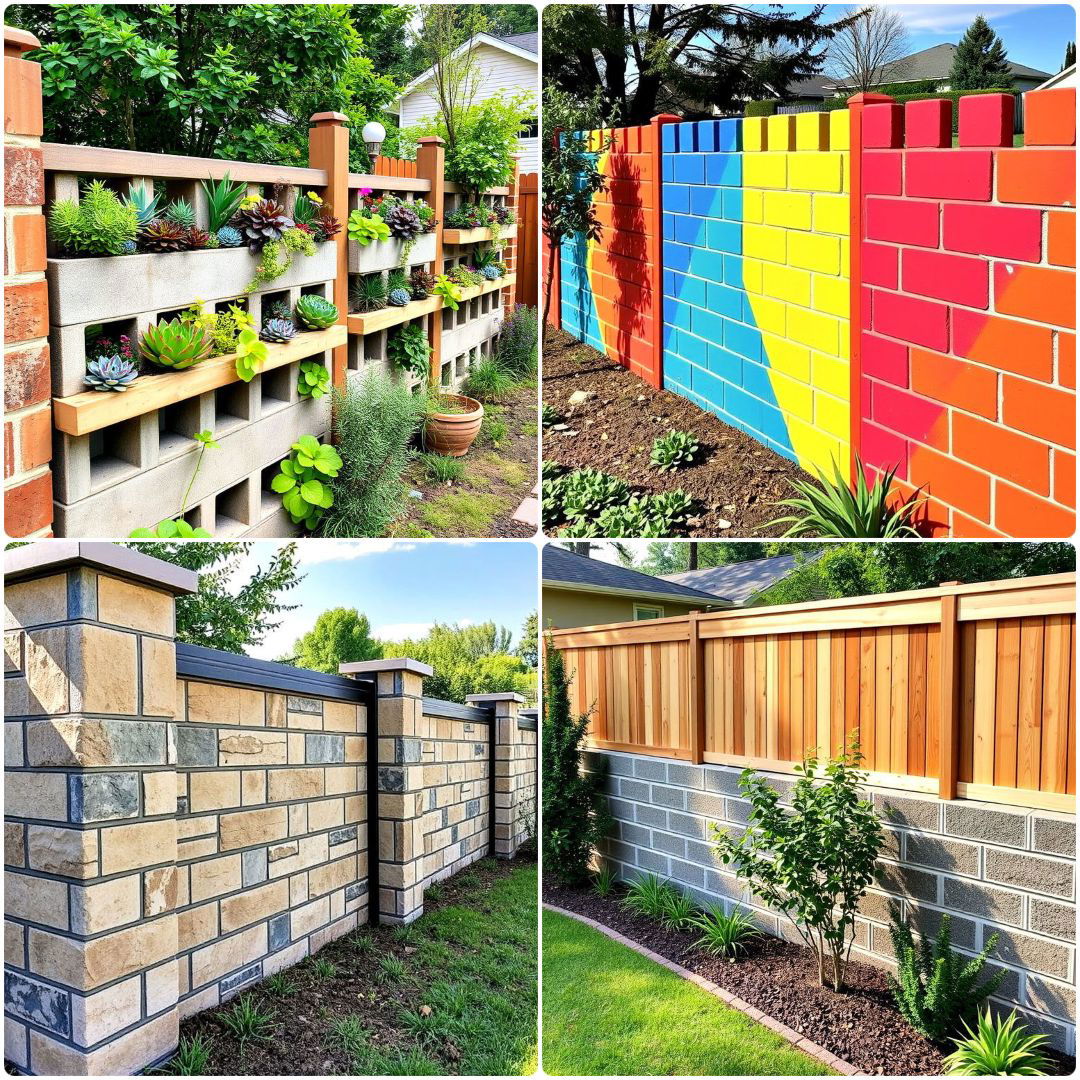 cinder block fence ideas