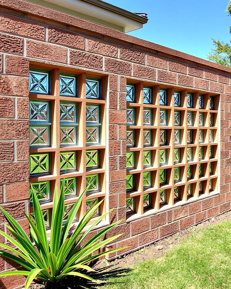 cinder block fence with decorative openings - 25 Cinder Block Fence Ideas