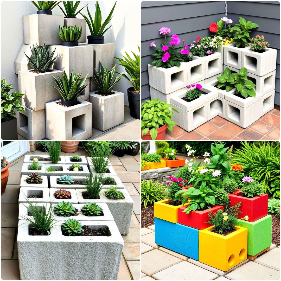 cinder block planter ideas