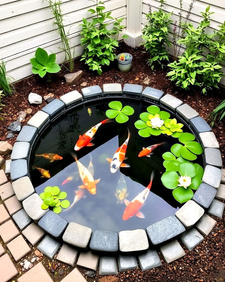 circular koi pond in small spaces - 15 Small Koi Pond Ideas