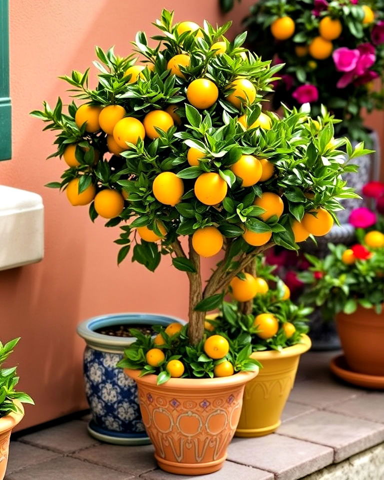 citrus trees in pots - 20 Italian Backyard Ideas