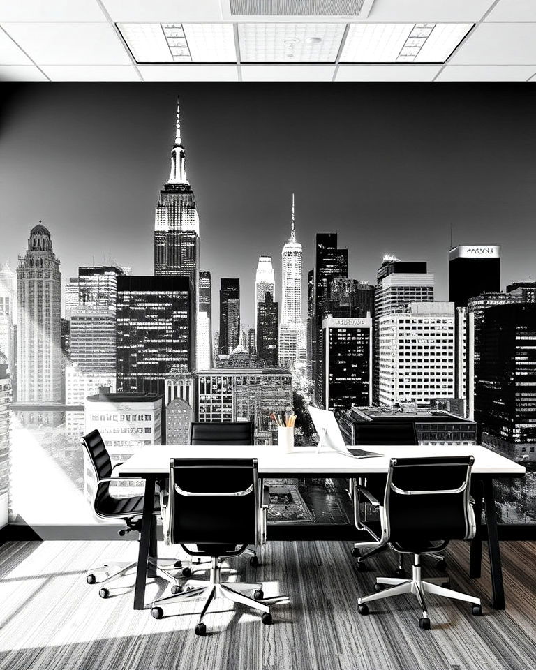 cityscape mural office wall - 30 Office Wall Murals