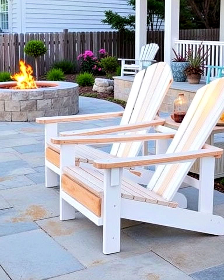 classic adirondack chairs bring timeless coastal charm - 25 Coastal Landscaping Ideas