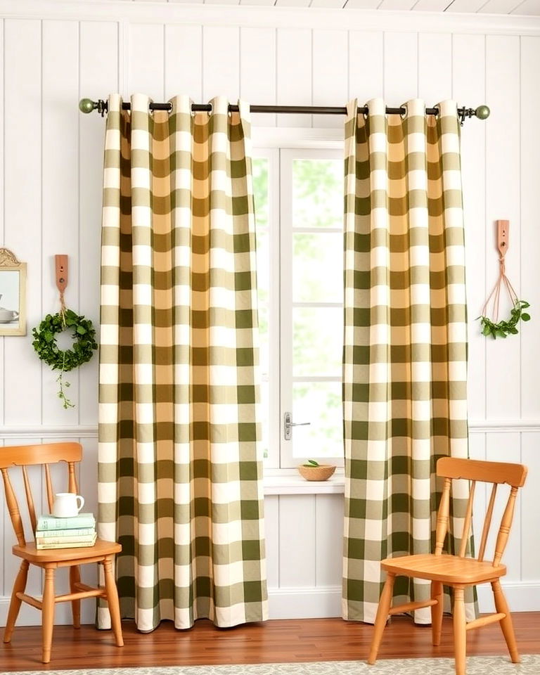 classic gingham curtain pattern classic gingham curtain pattern - 25 Farmhouse Curtain Ideas