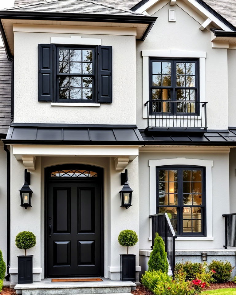 classic grey house with matte black trim - 25 Grey House With Black Trim
