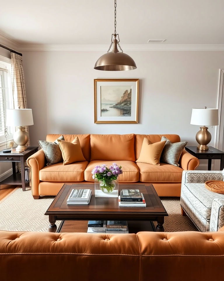classic meets contemporary tan sofa living room - 15 Tan Sofa Living Room Ideas