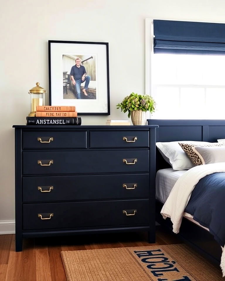 classic navy blue dresser for any room - 35 Painted Dresser Ideas