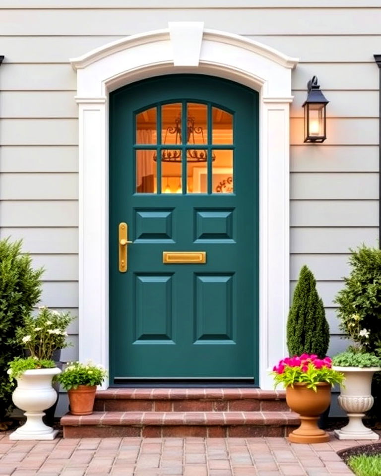 classic teal front door - 25 Teal Front Door Ideas