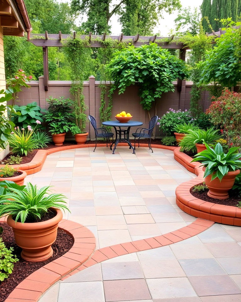 classic terra cotta edging - 20 Patio Edging Ideas