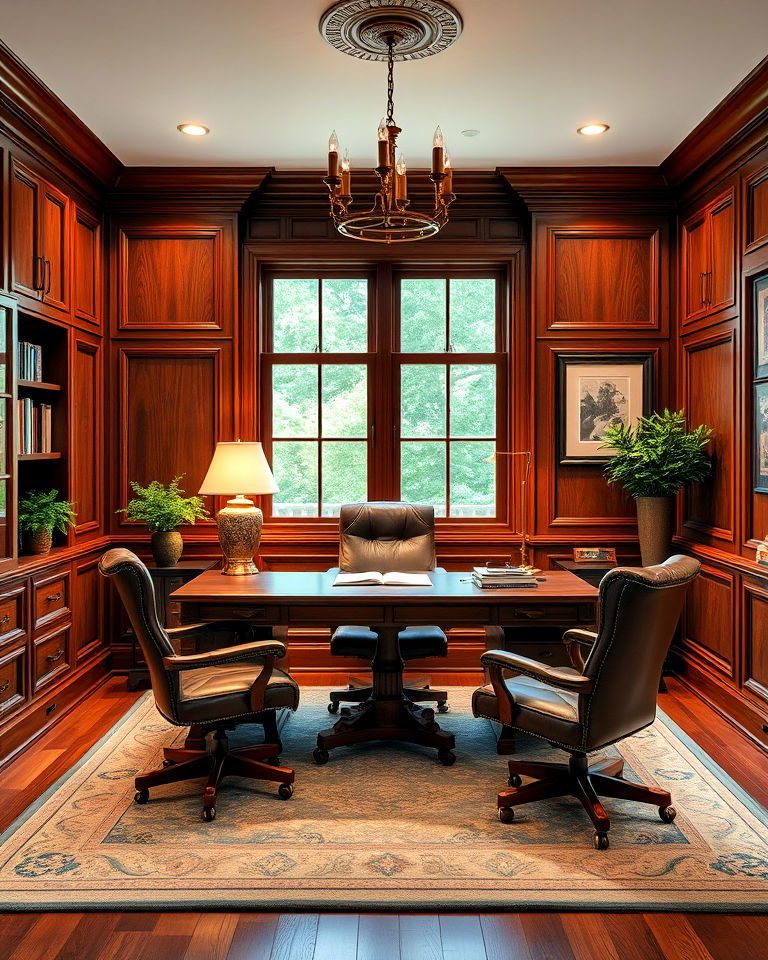 classic wood paneling traditional home office - 25 Traditional Home Office Ideas
