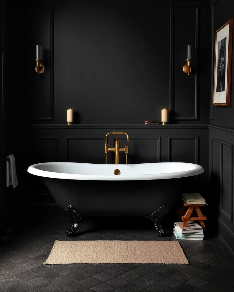 clawfoot bathtub dark academia bathroom - 25 Dark Academia Bathroom Ideas
