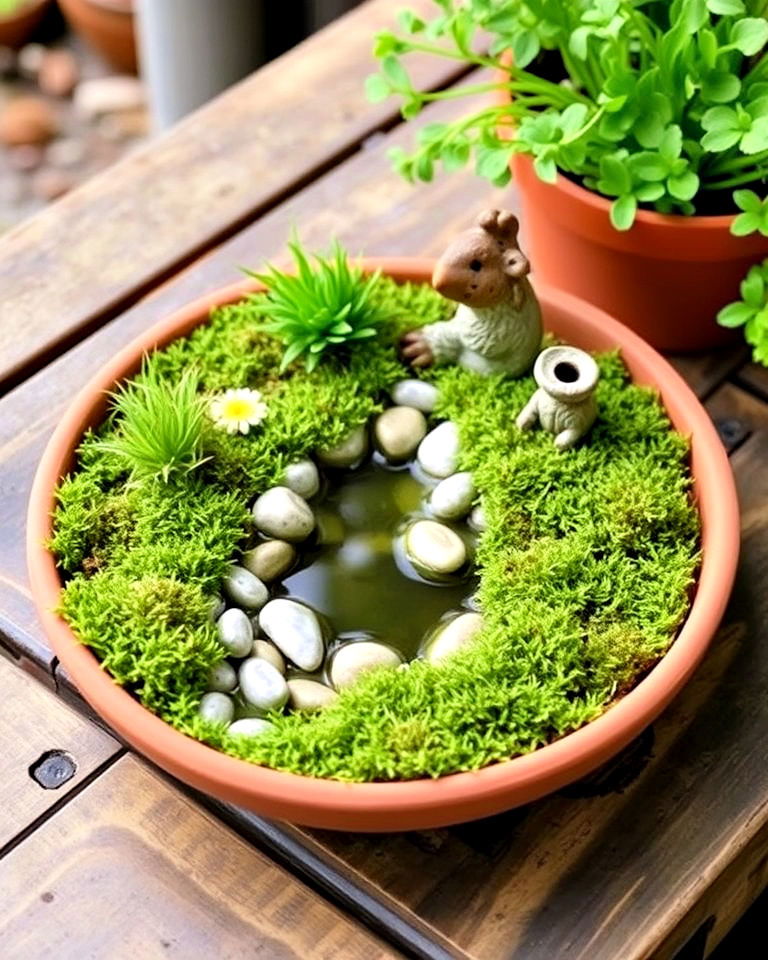 clay dish charm fairy garden container - 20 Fairy Garden Container Ideas