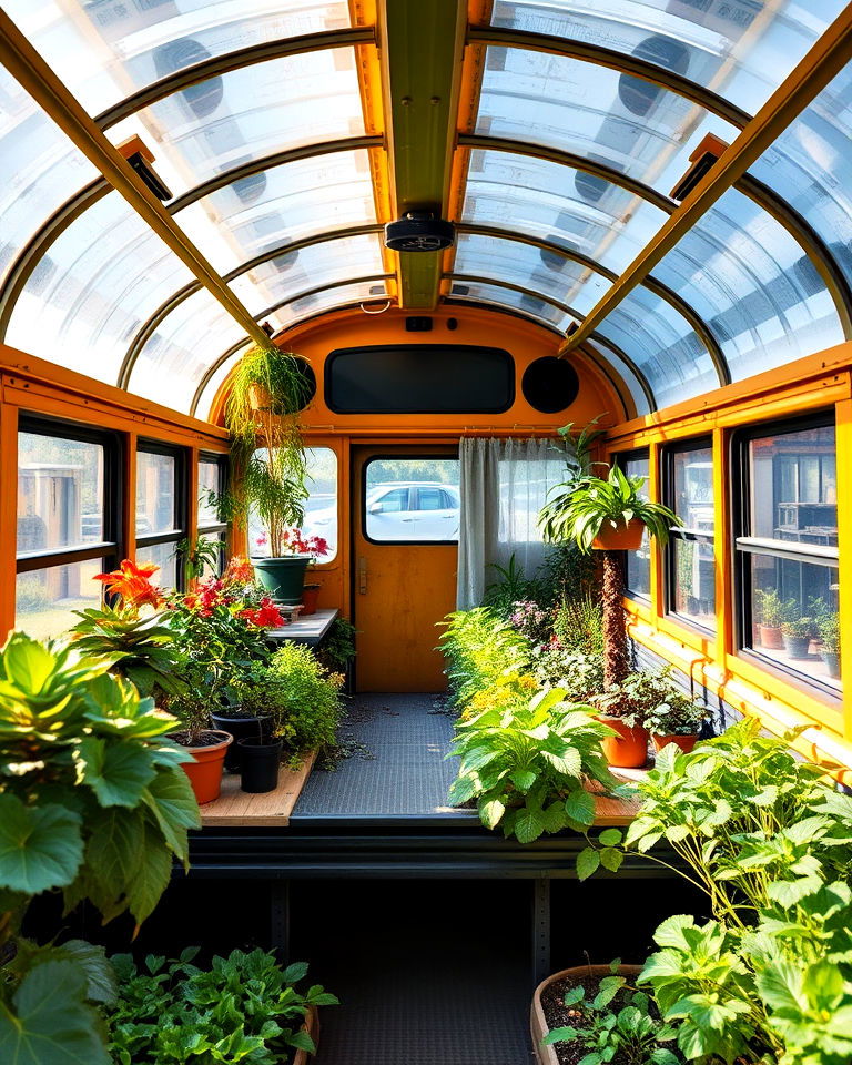 climate controlled zones - 15 School Bus Greenhouse Ideas