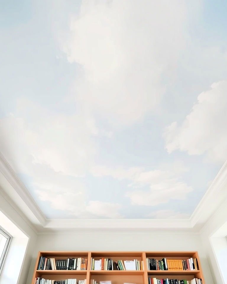 cloud covered heaven ceiling mural - 25 Ceiling Murals