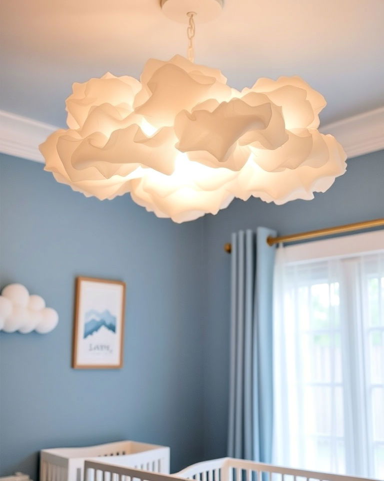cloud inspired chandelier - 15 Nursery Chandelier Ideas