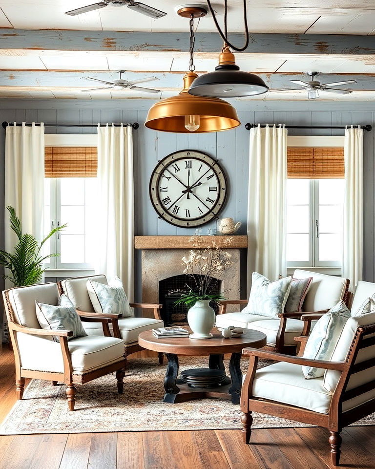 coastal charm weathered metal accents - 30 Coastal Interior Design Ideas