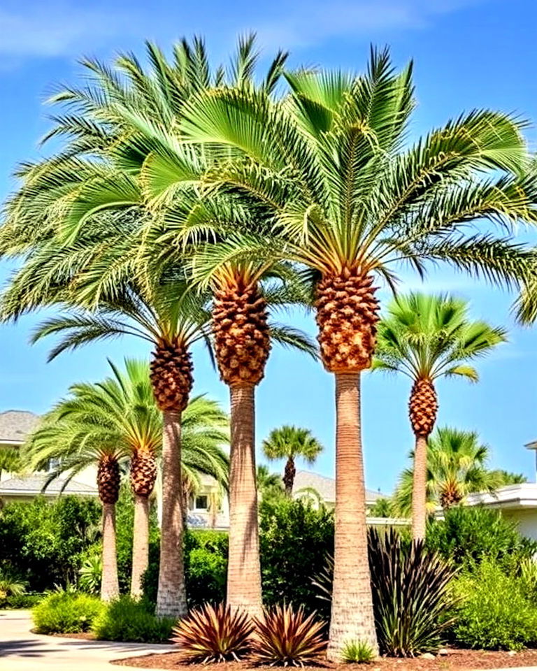 coastal landscaping palm trees for vertical interest - 25 Coastal Landscaping Ideas