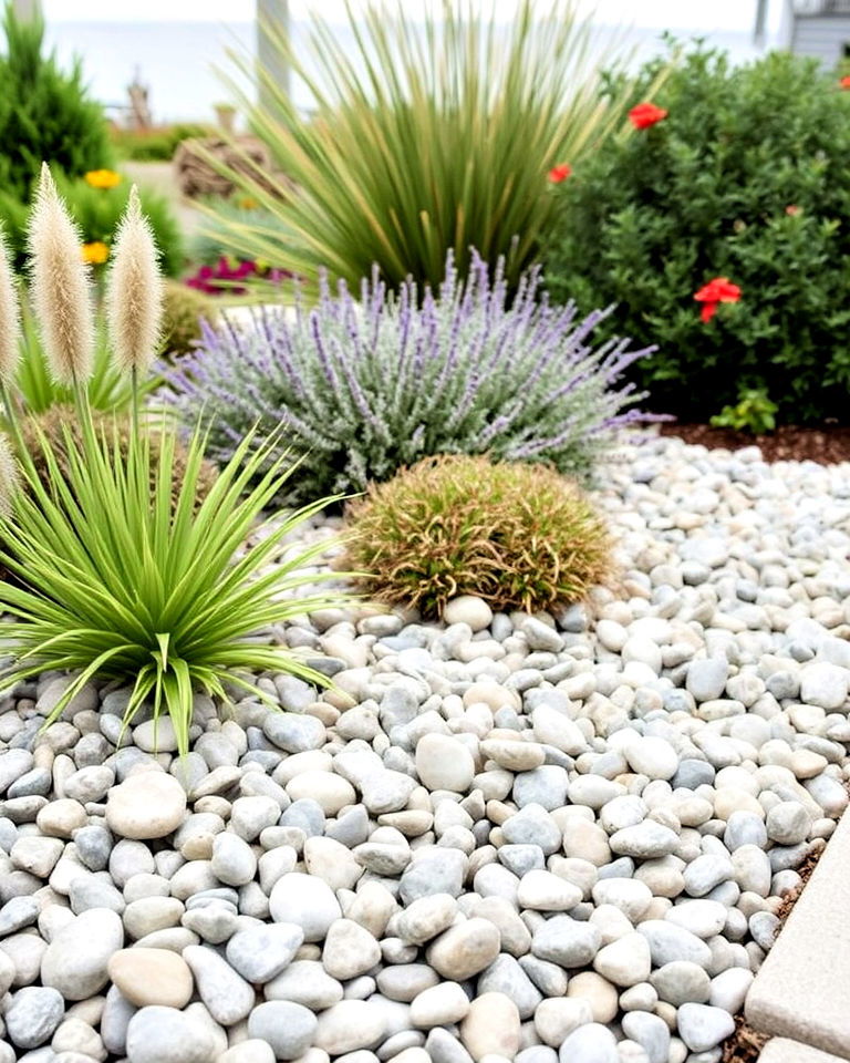 coastal pebble accents landscaping - 25 Coastal Landscaping Ideas