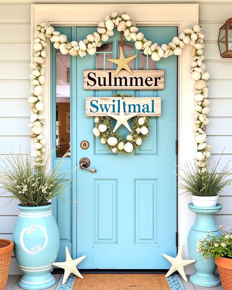 coastal themed decor decoration - 15 Summer Door Decoration Ideas