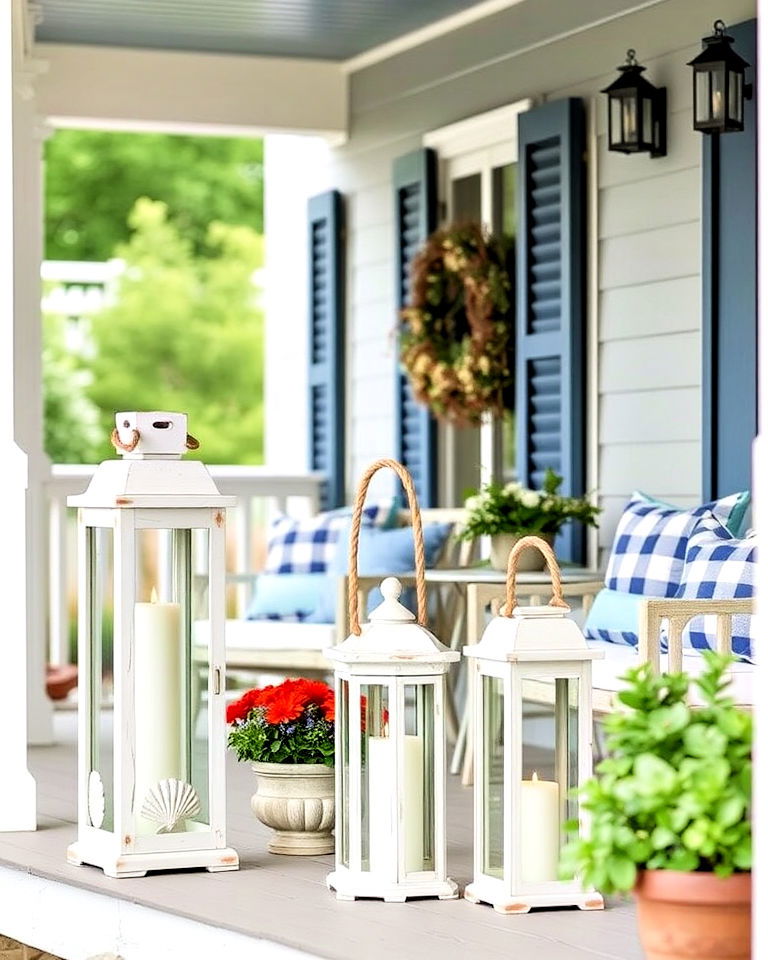 coastal themed lanterns for beachy vibes - 15 Lanterns on Front Porch Ideas