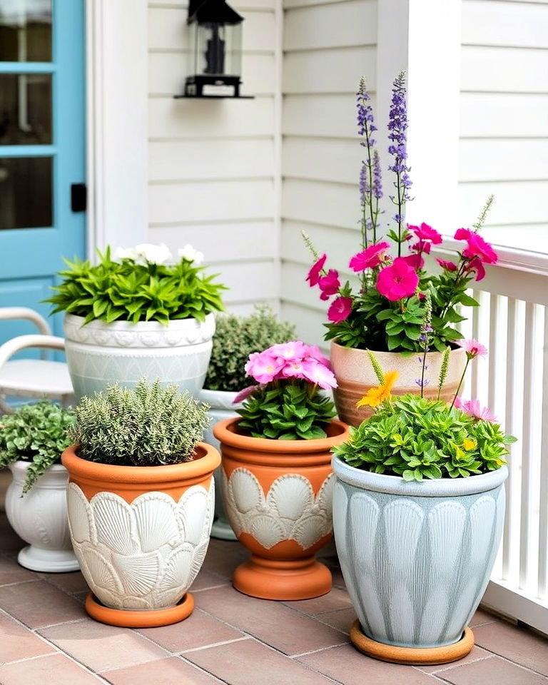 coastal themed pots and planters - 25 Coastal Landscaping Ideas