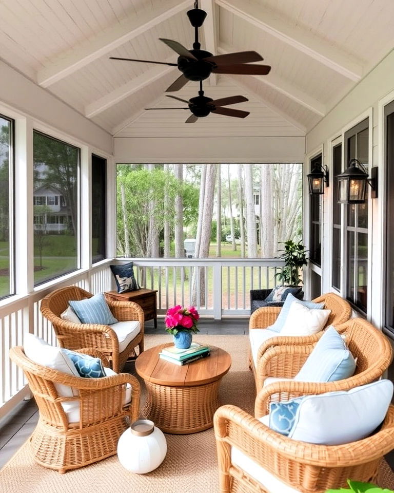 coastal themed screened in deck - 25 Screened-in Deck Ideas