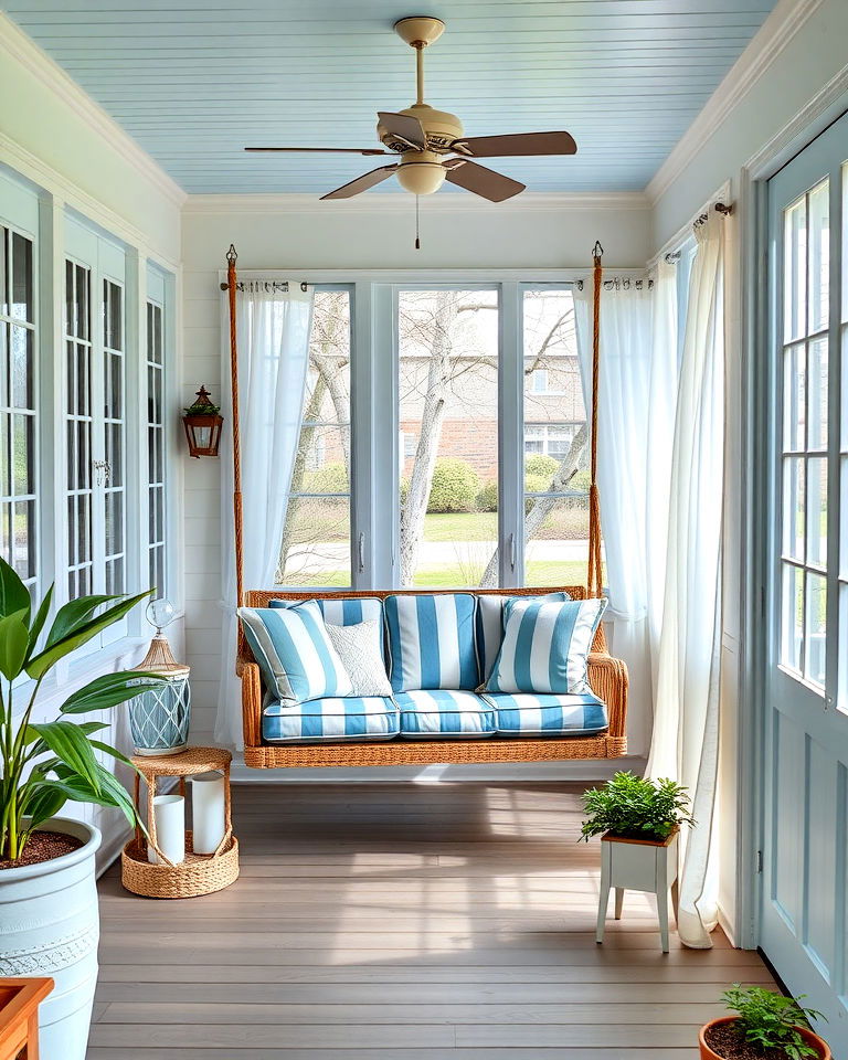 coastal themed screened in porch - 20 Screened-in Front Porch Ideas