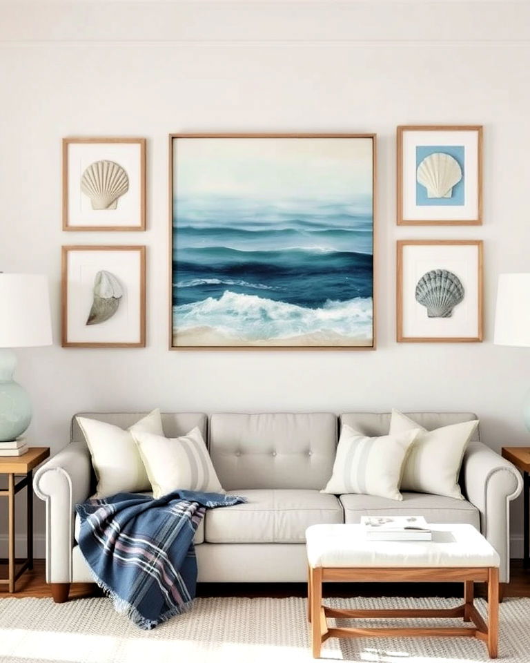 coastal wall art design - 30 Coastal Interior Design Ideas