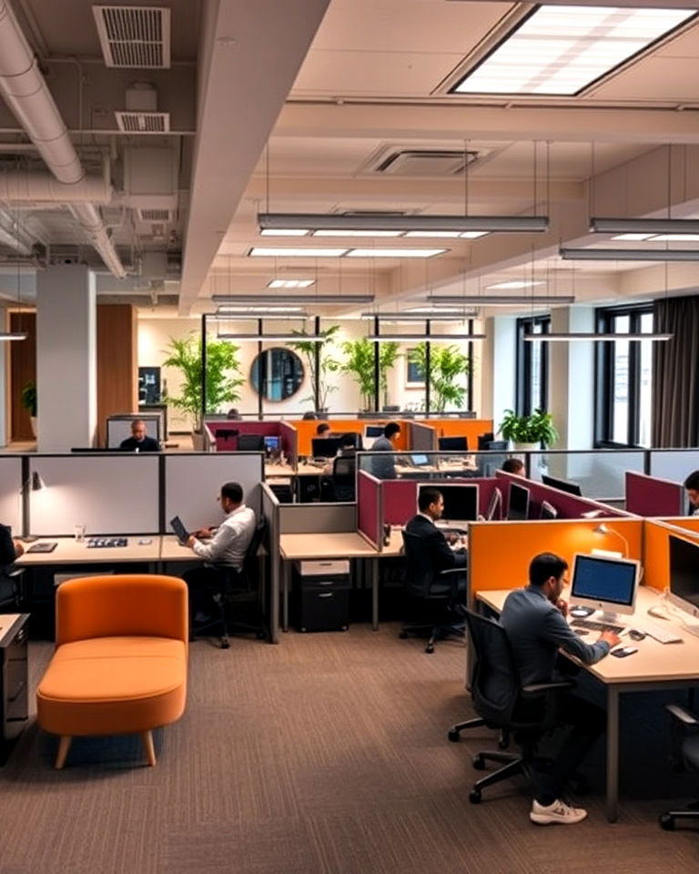 collaborative open layout office - 25 Office Interior Design Ideas