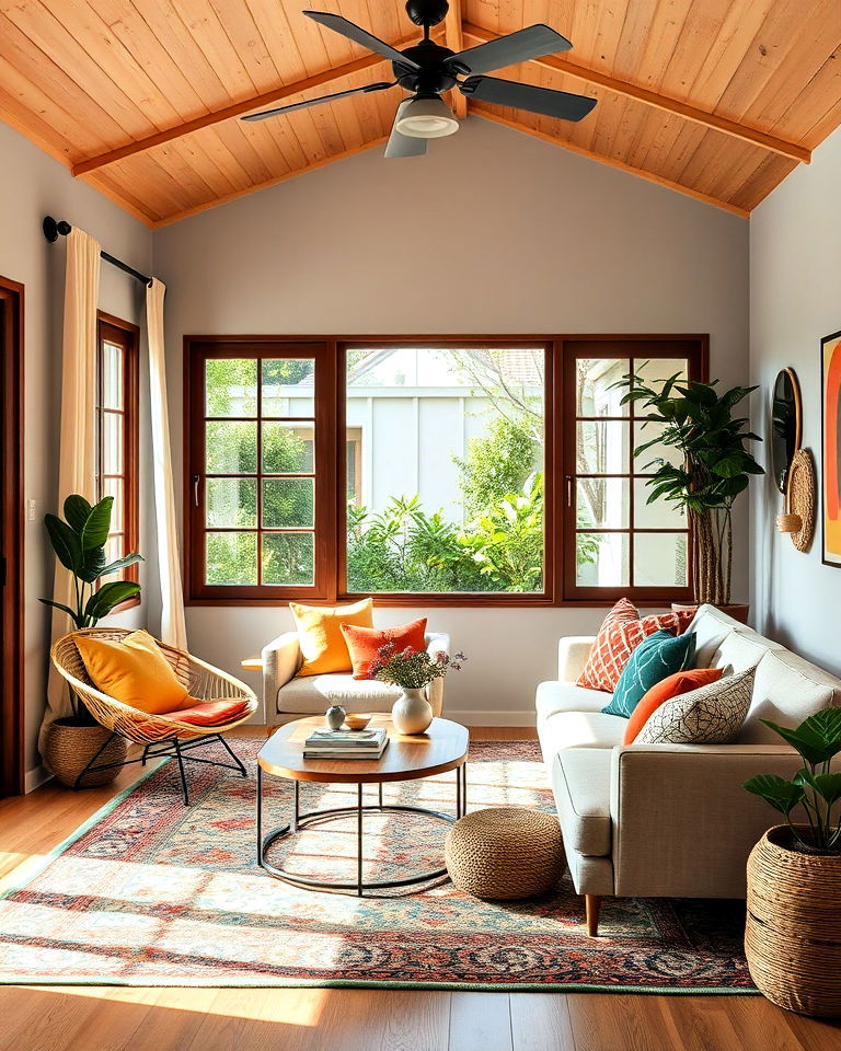 colorful accents to brighten the space - 25 Bungalow Interior Design Ideas
