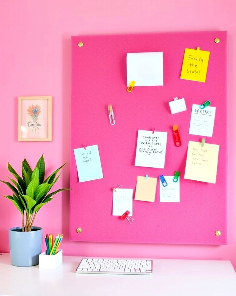 colorful corkboards for office - 30 Colorful Home Office Ideas