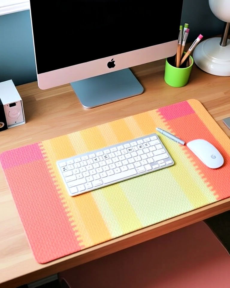 colorful desk mats for home office - 30 Colorful Home Office Ideas