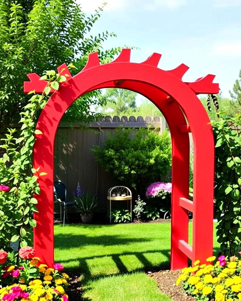 colorful painted garden arch - 25 Garden Arch Ideas