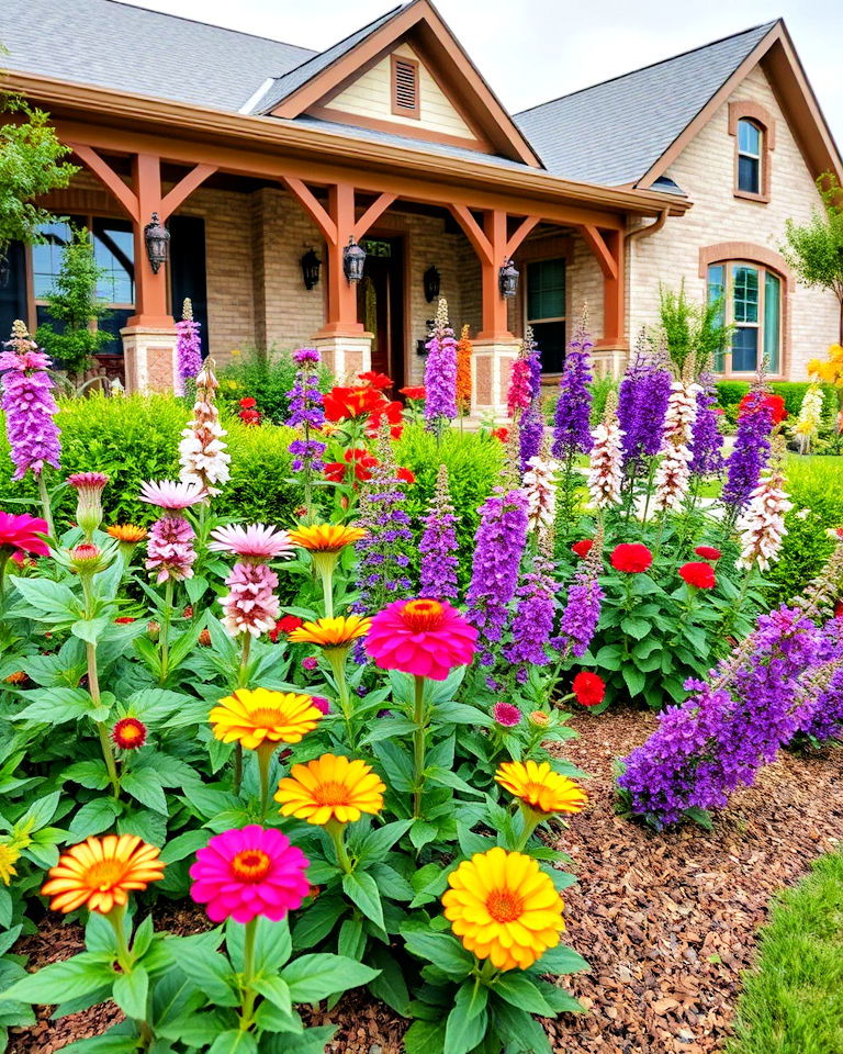colorful perennial gardens landscaping - 25 Texas Front Yard Landscaping Ideas