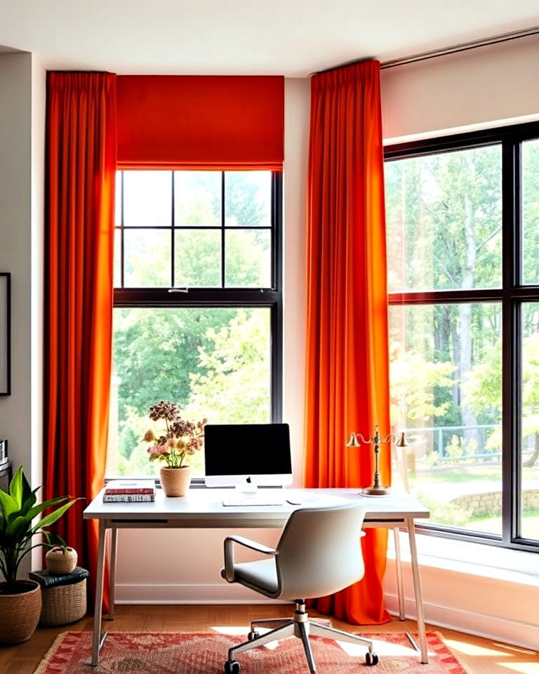 colorful window treatments for home office - 30 Colorful Home Office Ideas