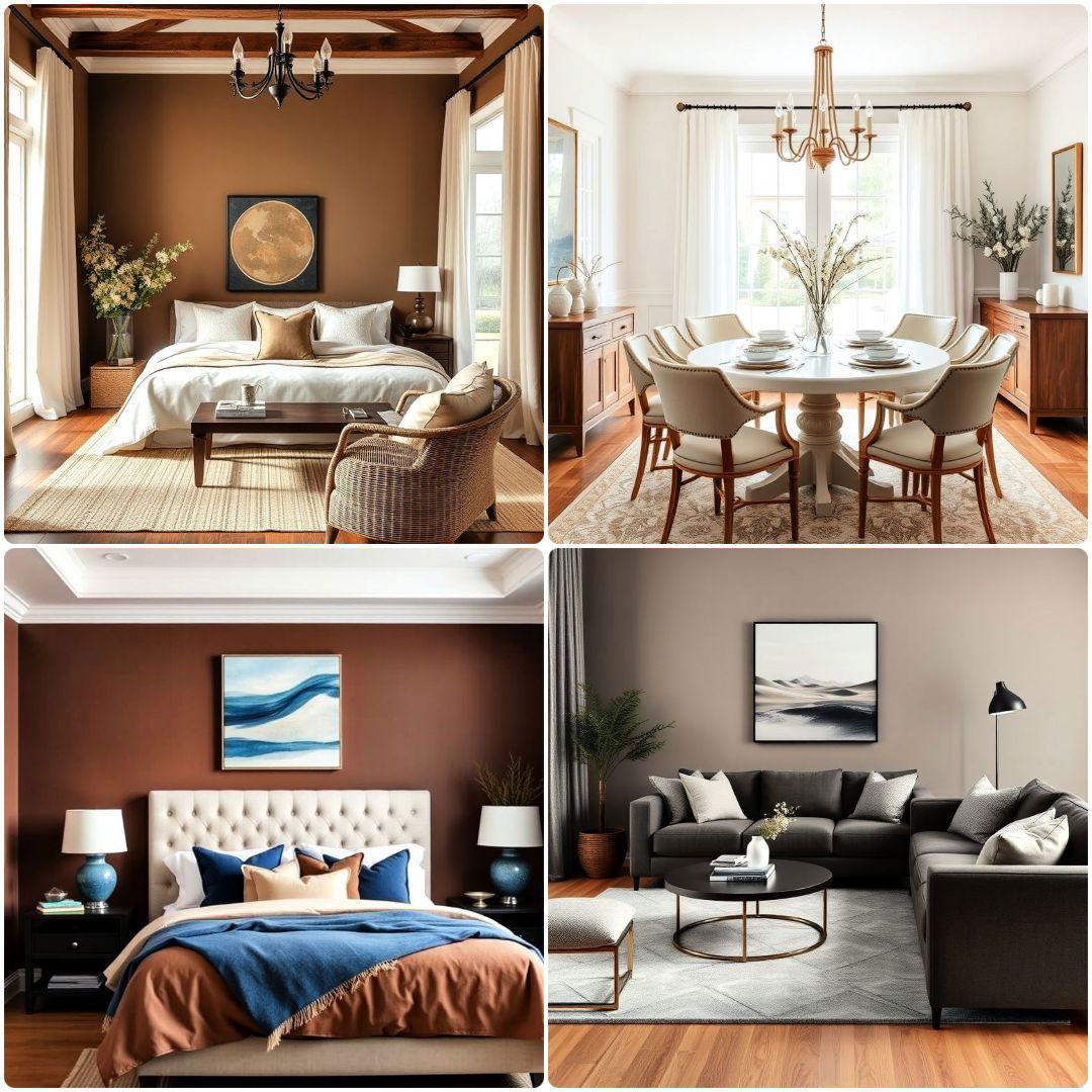 colors that go with brown for any room