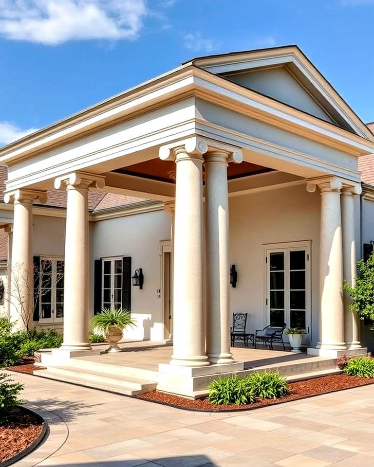 columned porticos greek style home - 25 Greek Style Home Ideas